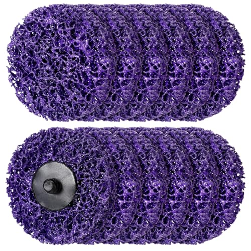 Tellegloww 10Pack 3inch Strip Discs Quick Change Easy Sanding Discs, Purple