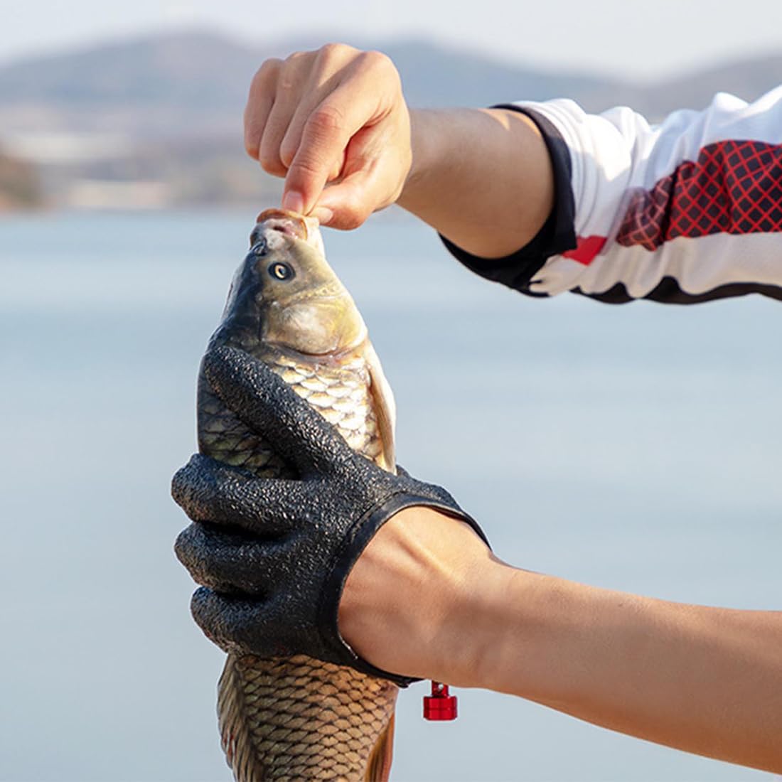 1 par Guantes impermeables para pesca y caza, resistentes a cortes y pinchazos, con 2 cierres magnéticos, para manipular lucio, siluro y lucioperca con seguridad