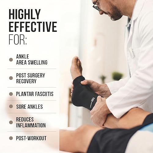 Miniatura 4 de Envoltura de hielo de tobillo para hinchazón, envoltura reutilizable de bolsa de hielo para pies, terapia de compresión fría para aliviar el dolor