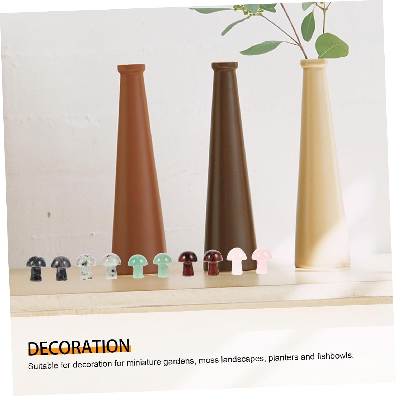50pcs Agate Mushroom Chakra Stones Garden Mushroom Statue for DIY Home Decor Flower Pot
