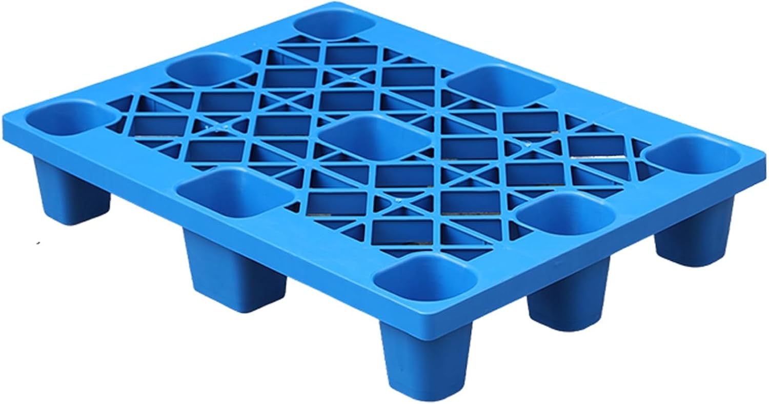 Blue Polyethylene Pallet, Plastic Pallet, Nestable Shipping Pallet, Breathable Grid Platform, Static Load 600kg/0.6T, Suitable for Warehouses, Factories, Workshops(39.3 * 23.6 * 4")