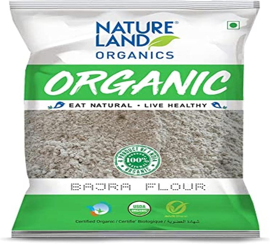 Natureland Organic Barley Flour/Jau Flour 500 Gm - Healthy Organic Flour & Natureland Organics Bajra/Pearl Millet Flour 500 Gm - Organic Flour