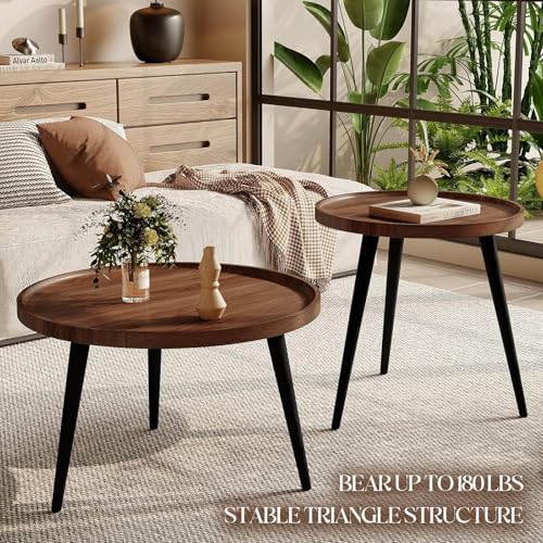 Petite table basse ronde pour petits espaces et rangement de salon