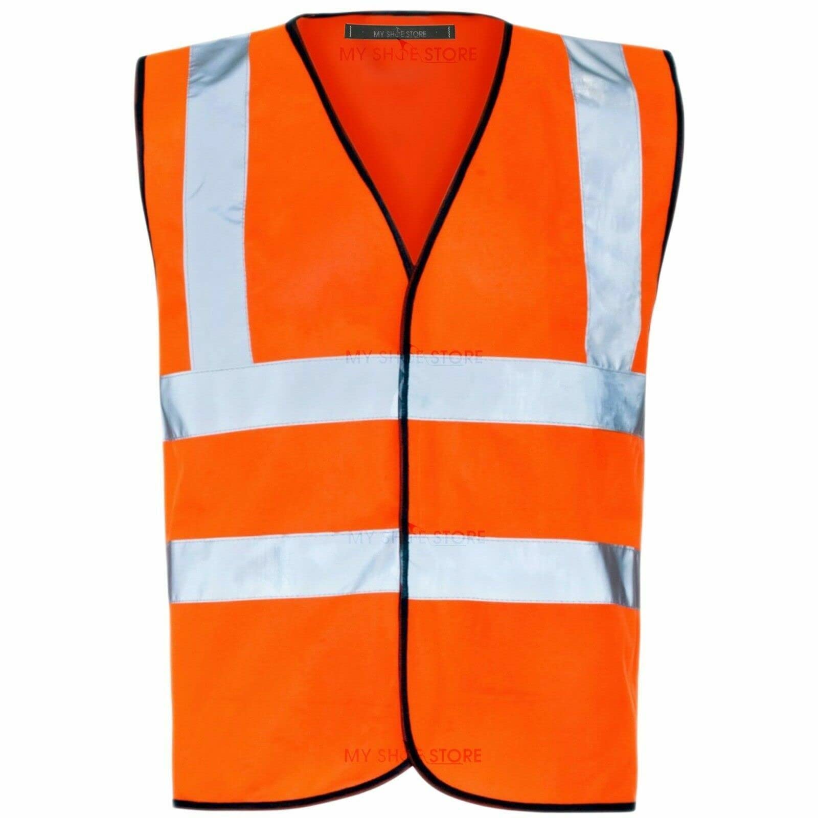 Hi Vis Vest Orange & Orange Small to 6XL 2 Band & Brace (Orange, 2XL)
