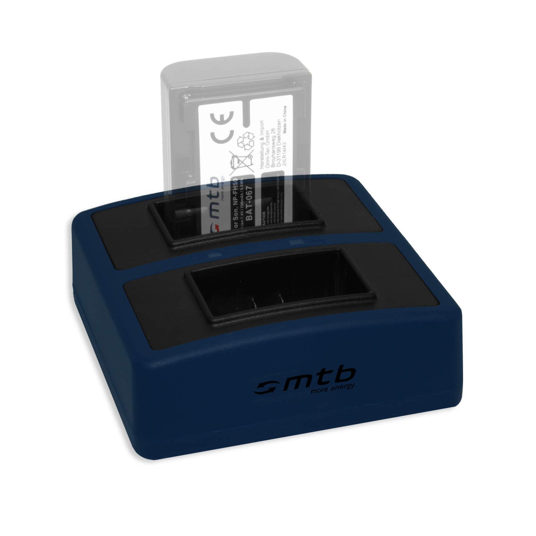 Image secondaire de Batterie + Double Chargeur Compact (USB) Compatible avec NP-FH50, FP50 / Compatible avec Sony DSC-HX1, HX100(V), HX200(V) / Alph