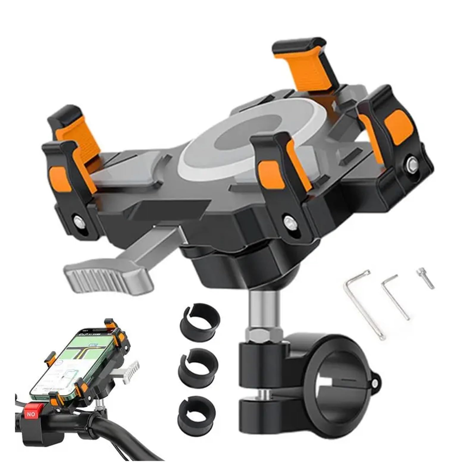 Porte Smartphon Velo Support De Téléphone De Vélo Résistant Aux Chocs pour Moto Vélo Scooter Bouton De Verrouillage Guidon Support De Téléphone Support Telephone Velo