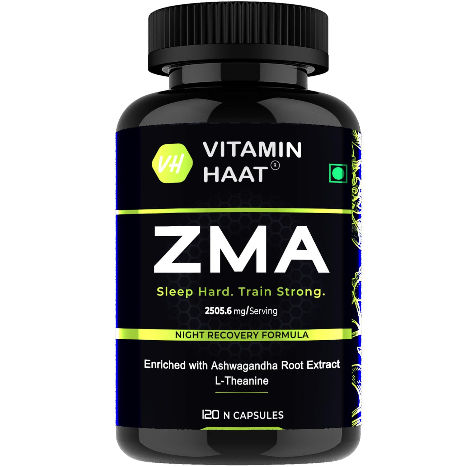 Magnesium, Zinc Bisglycinate & Vitamin B6 Supplement with Ashwagandha Root Extract & L-Theanine | Sleep Support & Muscle Recovery Formula | 120 Capsules | VitaminHaat-image-23