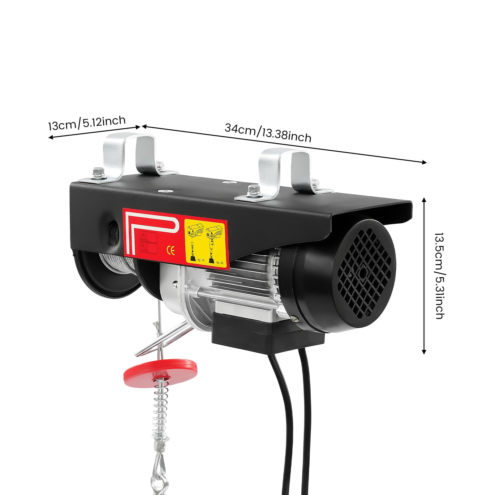 Paranco elettrico da 250 kg con telecomando a cavo, paranco elettrico per garage, magazzini, paranco a catena, verricello elettrico, per fabbriche e officine