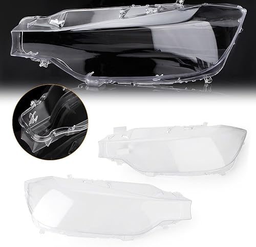 Miniatura 5 de GZYF 1 par de cubierta de repuesto para lente de faro delantero (izquierda y derecha) para BMW F30 2013-2016 transparente