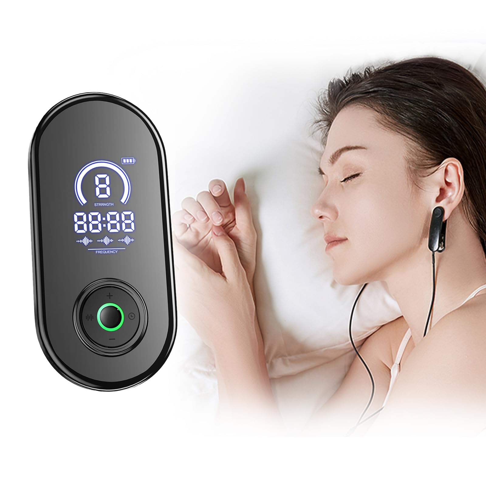 Estimulador Auricular del Nervio Vago, Dispositivo de Ayuda para Dormir Avanzado con Clips para los Oídos, 3 Modos y Ajuste de 9 Niveles, Reduce la Ansiedad, Alivia la Fatiga