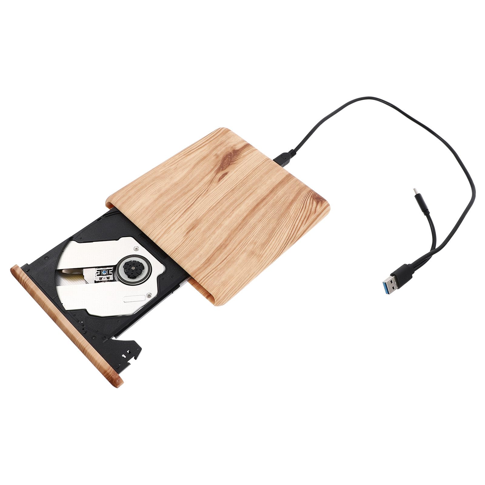 OSALADI USB 3.0 Type-c External DVD Burner and CD Drive for Laptop and Desktop Computers, Portable DVD Writer with Wood Grain Design, Compatible with Windows and Systems-image-6