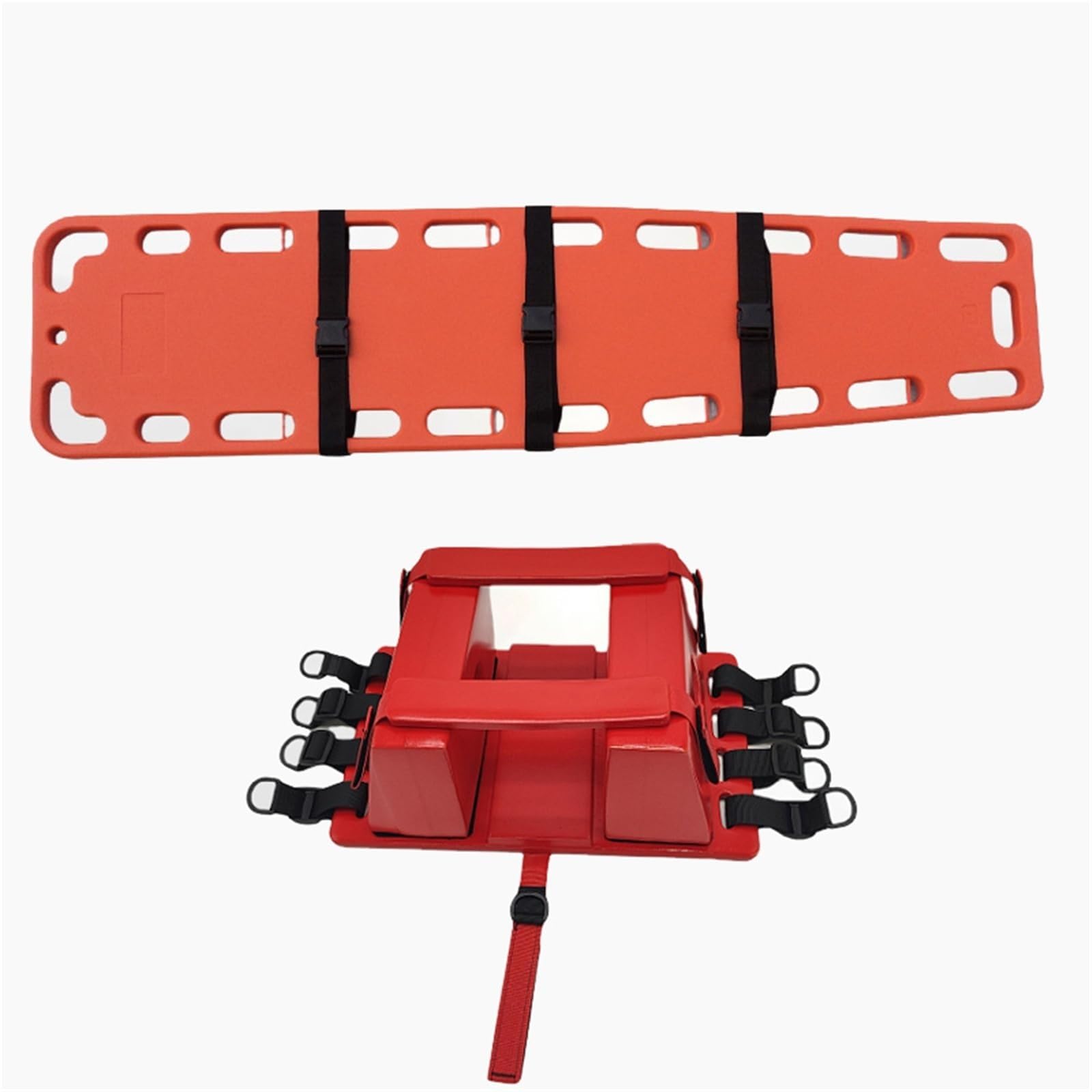SGKOMN Lightweight Stretcher Spine Board Stretcher, Water Floating Stretcher, Swimming Pool Rescue Stretcher, Life Board with Head Bed and Neck Brace, First Responders, E