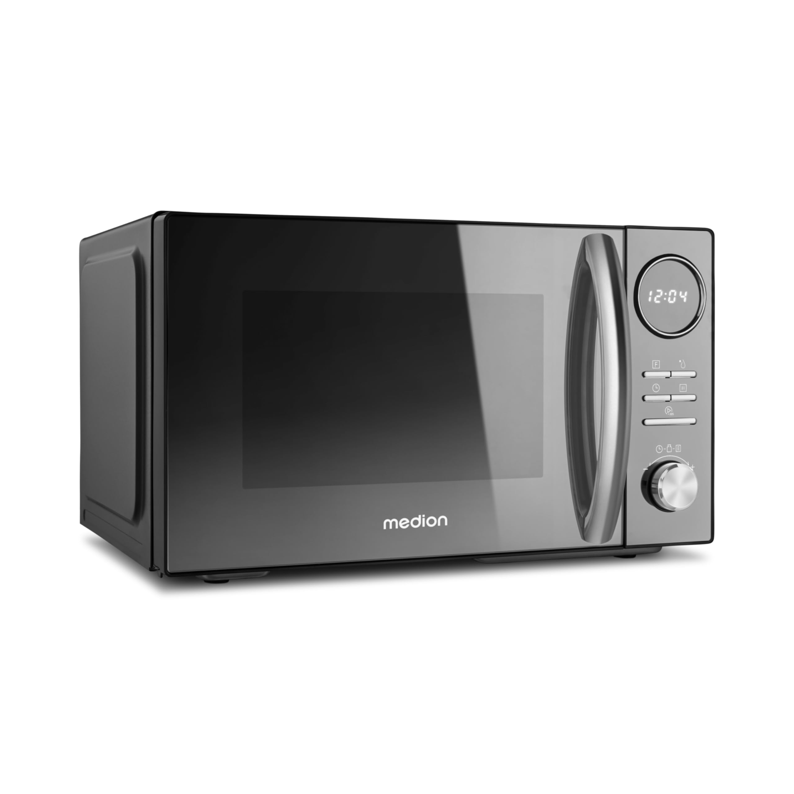 MEDION 3 in 1 Mikrowelle mit Grill und Heißluft Funktion (23 Liter, 900 Watt, 1.000 Watt Grill, 1.680 Watt Heißluft, 10 Automatikprogramme, Auftaufunktion, Display, MD11493) schwarz