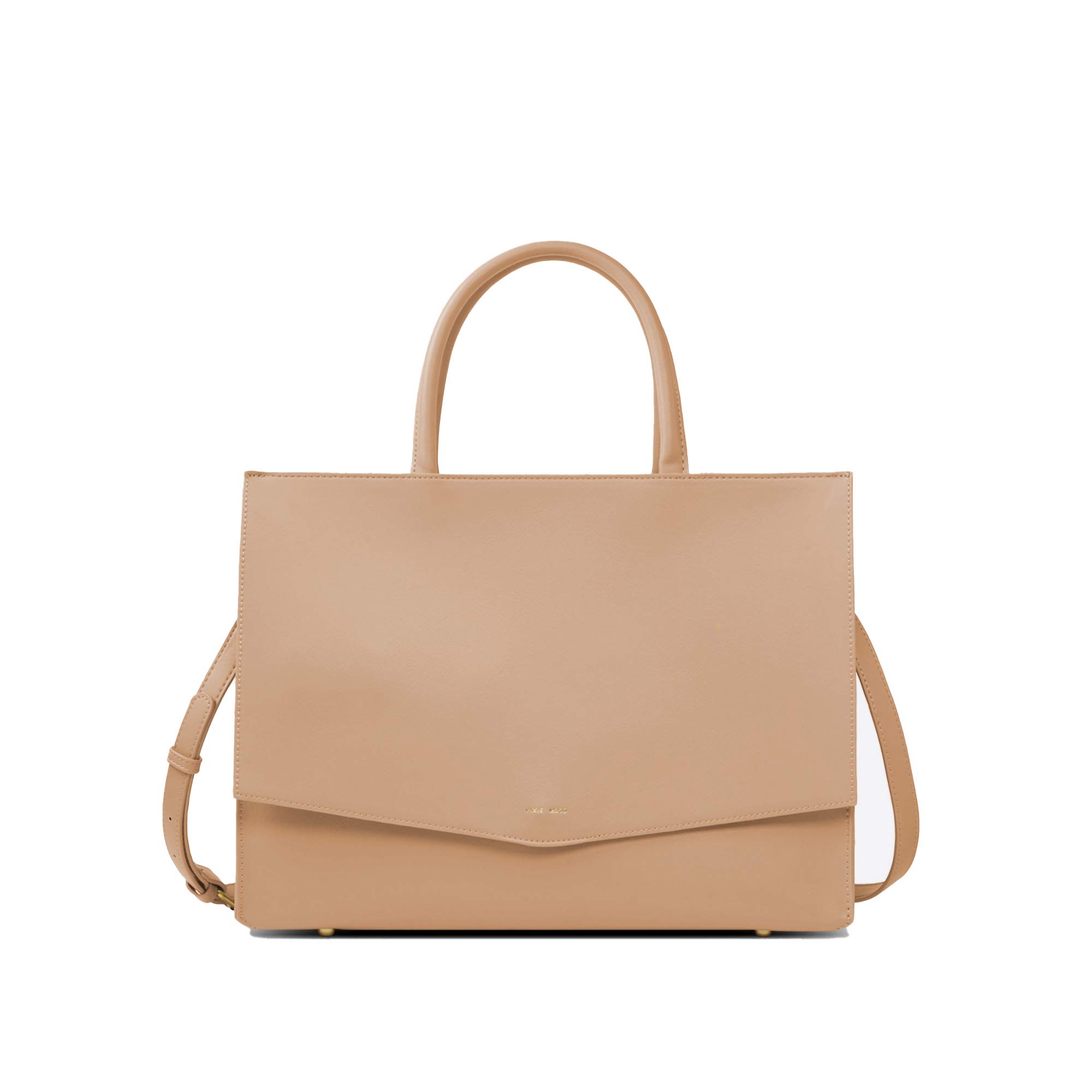Pixie Mood Caitlin 15.5 x 11.5 Vegan Leather Large Tote Bag with Laptop Sleeve, Sand