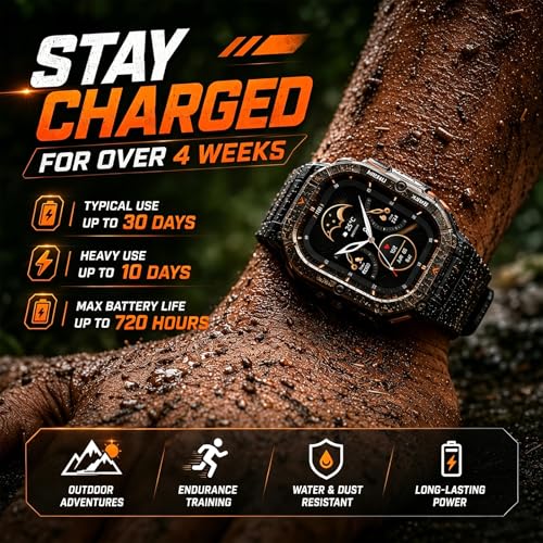 Image of AGM L3 Smart Watch, 1.95 inch AMOLED, Bluetooth Calling, 70-Lumen Flashlight