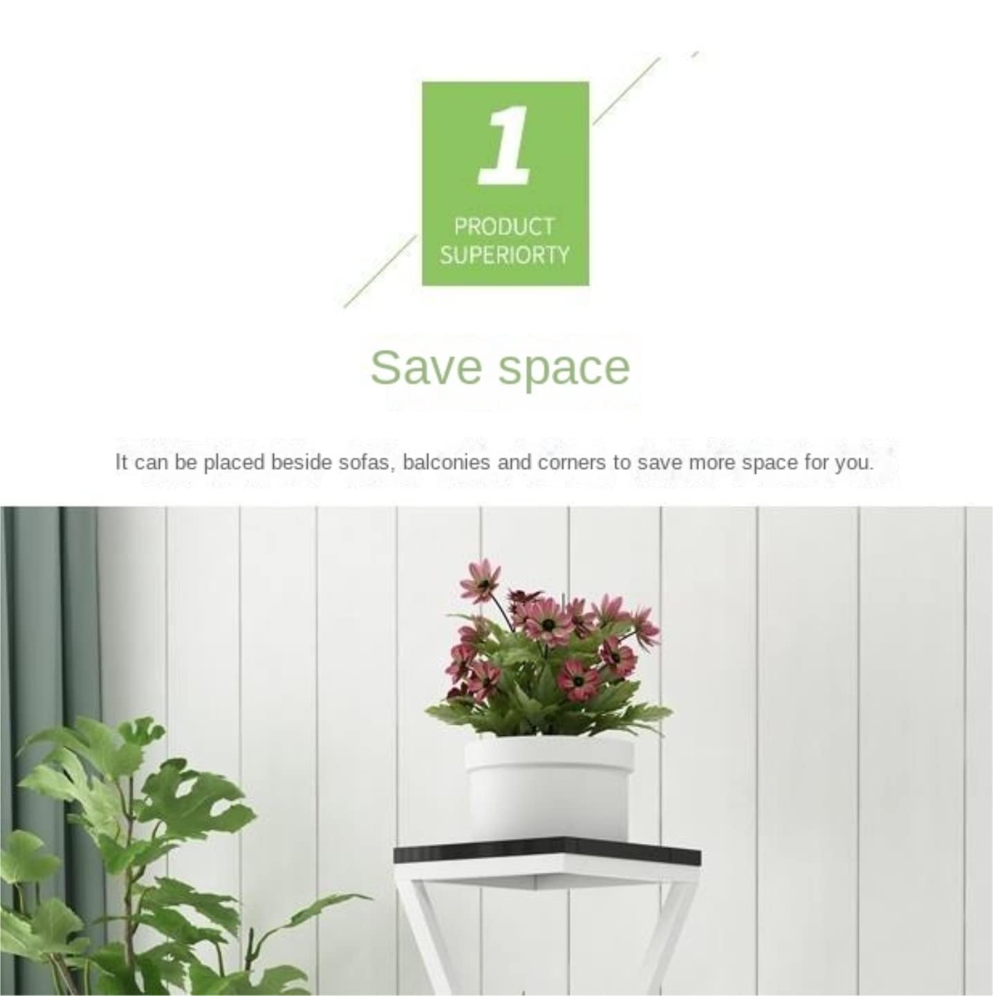 Porta Piante Art Floor Flower Stand per Piante Moderno Porta Fiori in Metallo Decorazione per Interni Interno(B,90 * 30 * 30cm)