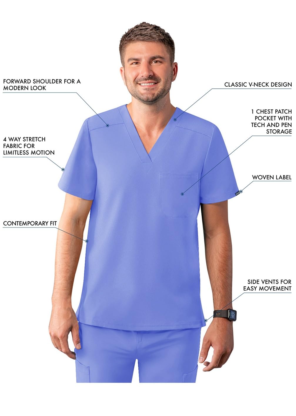 Adar Adición Fregar por Hombre - Clásico V-Cuello Fregar Top