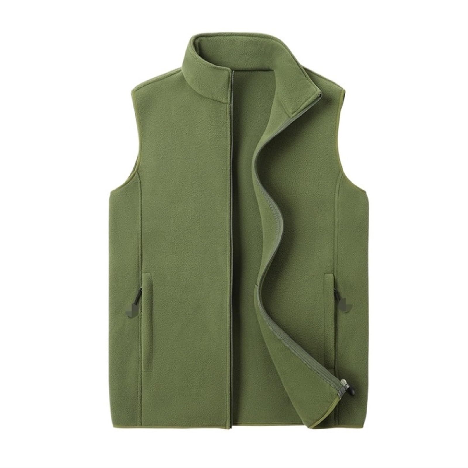 Ciepła Kamizelka Outdoorowa Kamizelka Męska Z Zamkiem Błyskawicznym I Polarem. Lekka Podróżna Bez Rękawów Bodywarmer