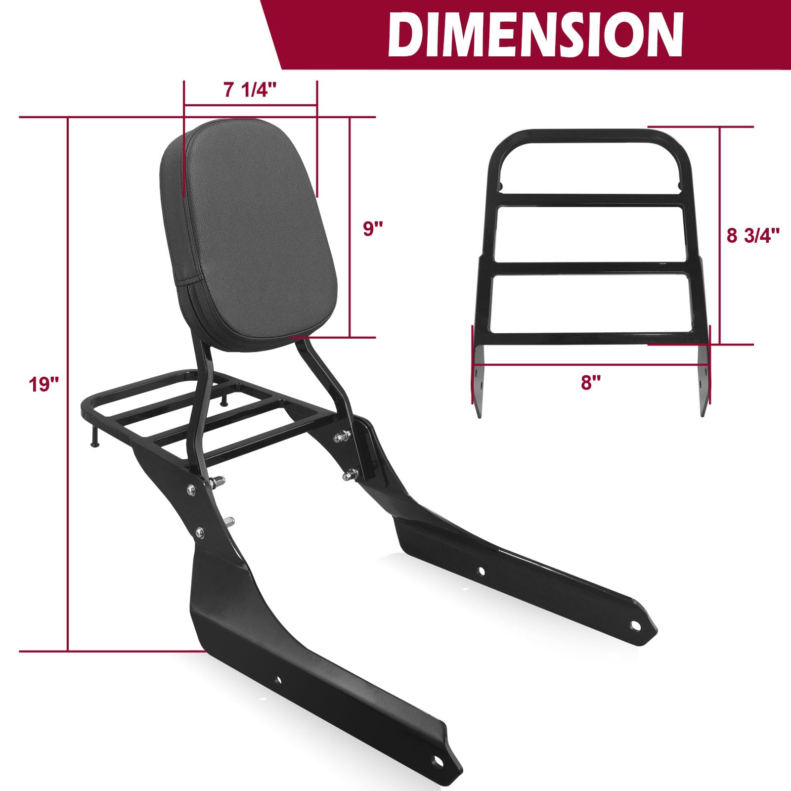 Amazon.com: Sissybar Passenger Backrest and Luggage Rack for Honda