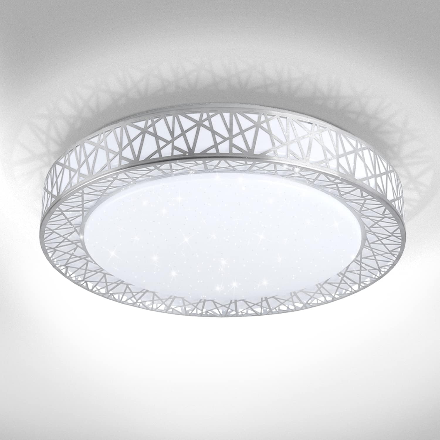 ASD 20 Inch LED Flush Mount Ceiling Light Modern Brushed Nickel Ceiling Light Fixture 42W