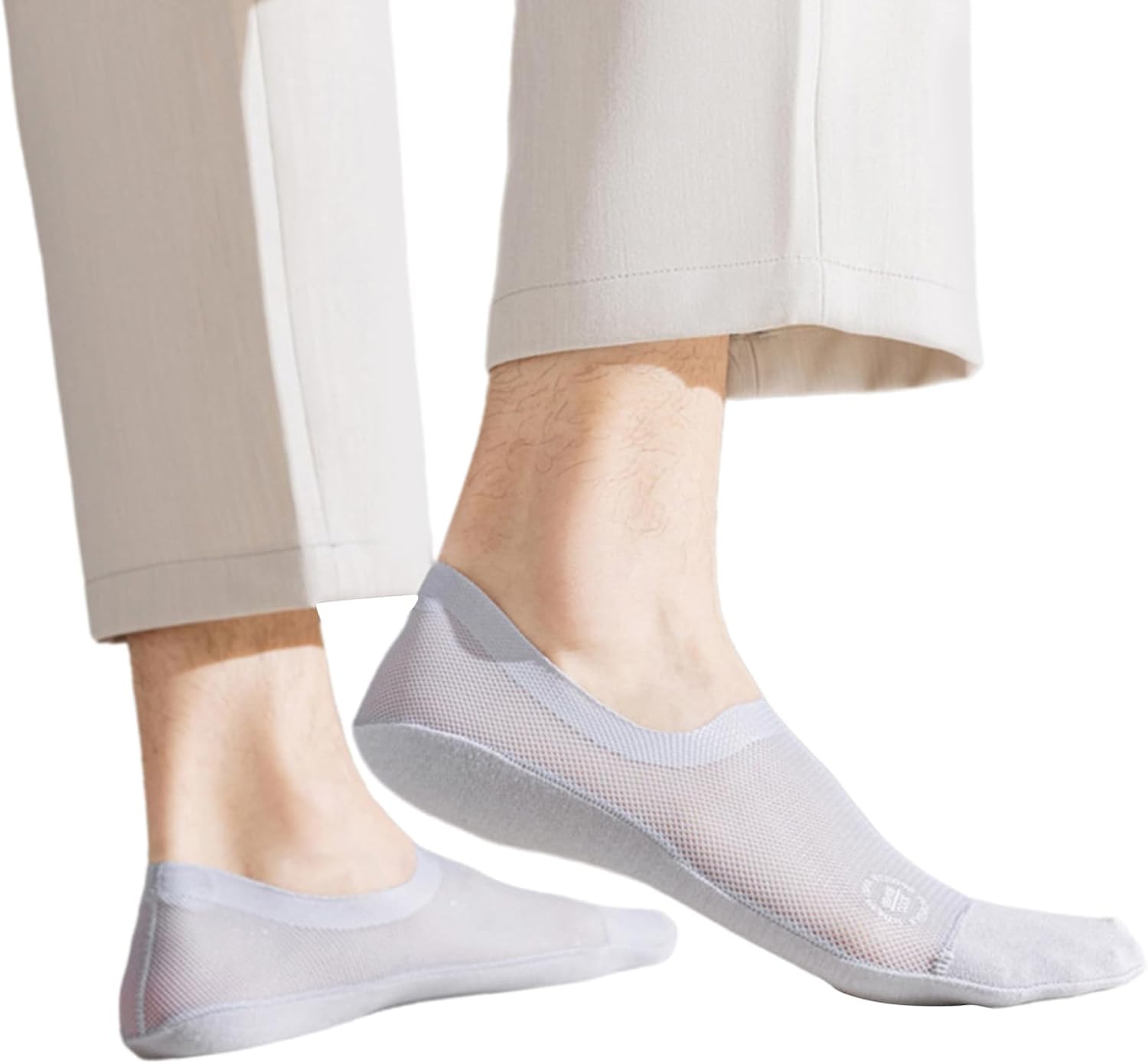 Not Show Liner Socks Men's Low Cut Cotton Boat Socks Invisible Hiddens Sock Antis Slip Cotton Bottom Sock for Sneaker