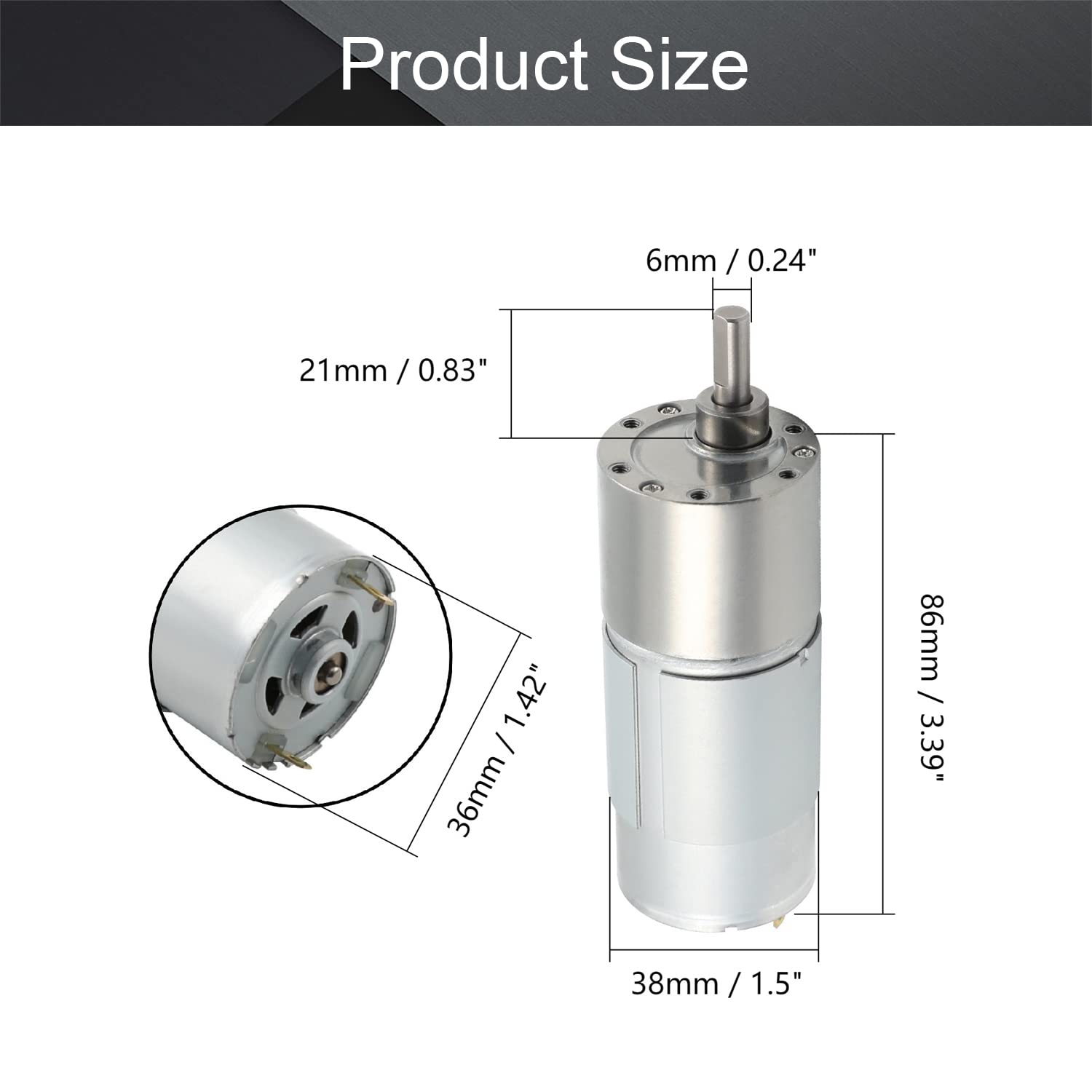 Fielect DC 12V 16 RPM Gear Motor High Torque Electric Motor Micro Speed Reduction Geared Motor Eccentric Output Shaft for Car Robot Model DIY Engine