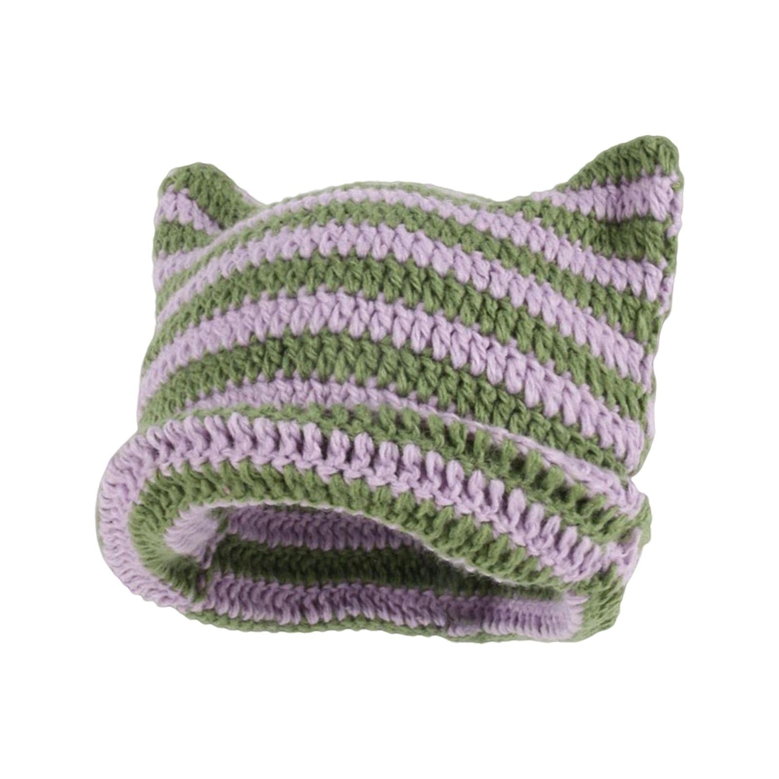 Gorro beanie tejido slouchy de estilo retro para mujer 8