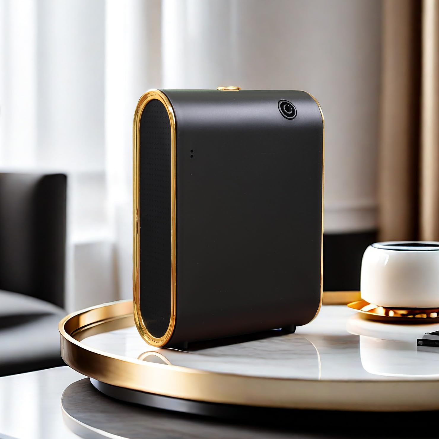 Smart Scent Air Machine for Home, Bluetooth Waterless Essential Oil Diffuser with Cold Air Tech 350ML, 1500 sq. ft Coverage Scent Diffuser for Large Room, Office, Spa, Black