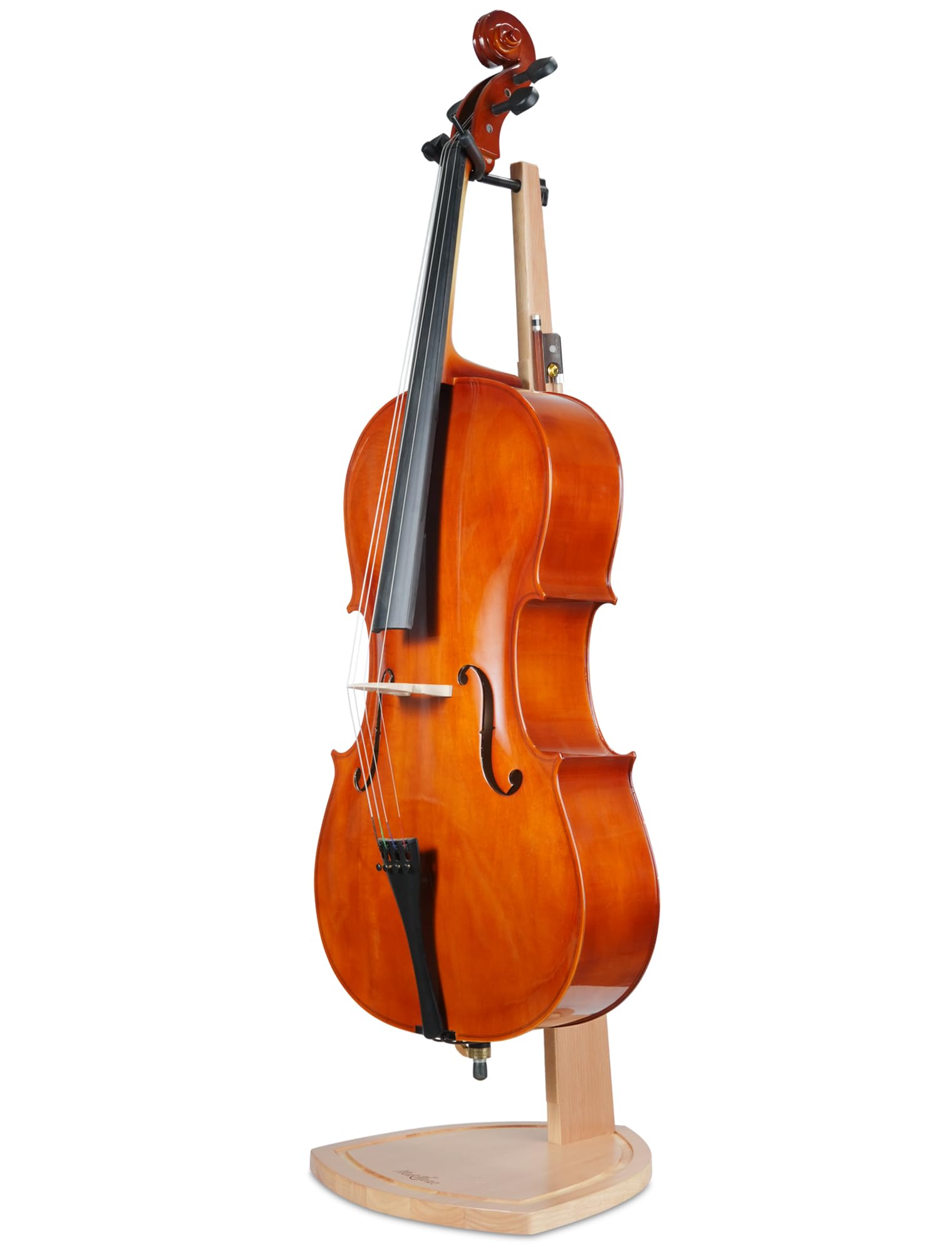 Musbeat Cello Ständer, Holz Celloständer mit Bogenhalter, Handgefertigter Buchen! Ständer für 1/2, 1/4, 3/4, 1/8, 7/8 and 4/4 Volle Größe