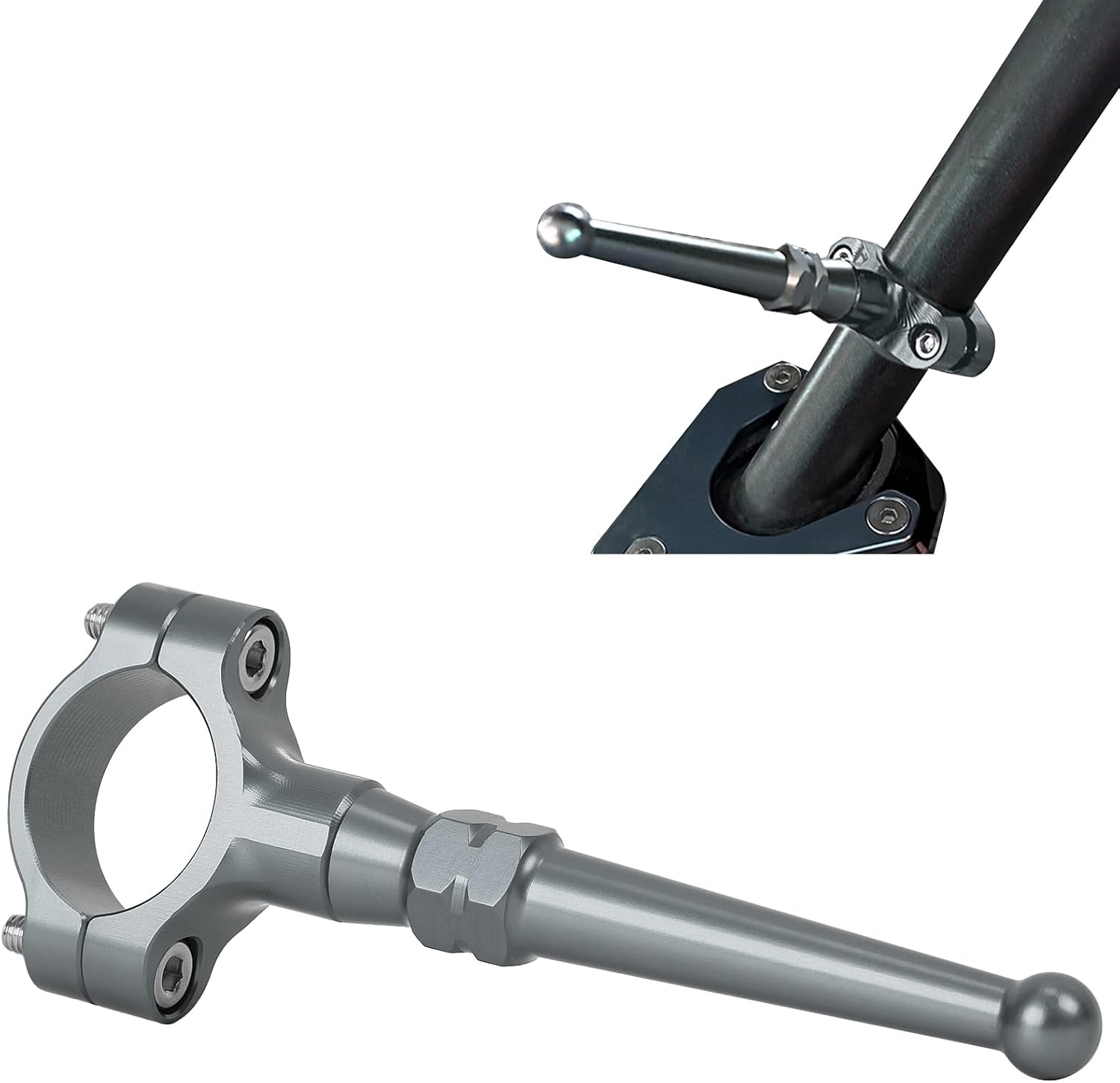 Universual Motorcycle 19mm-23mm Foot Kickstand Extension Kit Side Stand Support For Honda Yamaha Harley Kawasaki Suzuki M109R VTX 1300 1800 XVS650 (Titanium)