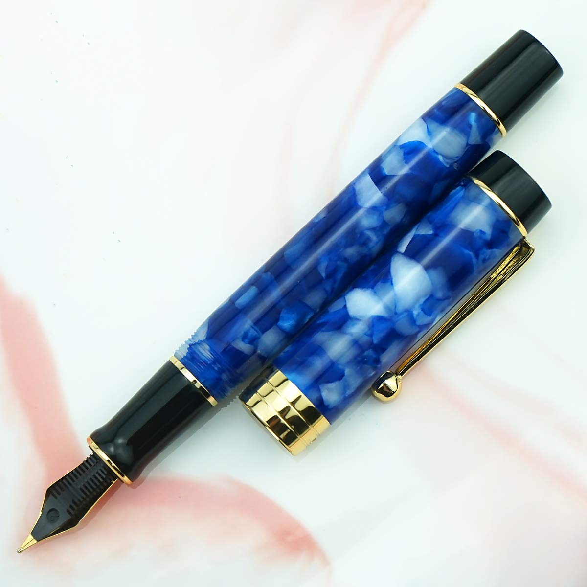 Jinhao 100 Centennial Oranje Hars Vulpen, Iridium Extra Fijne Penpunt Goud Trim Kantoor Schrijven Pen