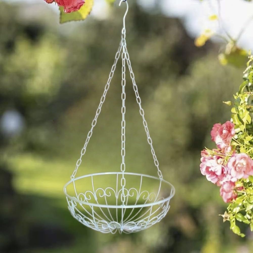 Fioriera sospesa, vaso da parete in ferro bianco, decorazione per la casa in stile nordico, diametro 30 cm, per patio