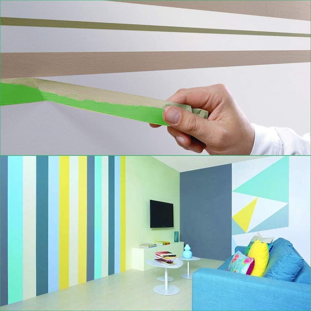 NORTHERN BROTHERS Nastro coprente per pittura, 24 mm x 50 m, nastro adesivo per artisti, per interni ed esterni, per linee taglienti, fai da te, confezione da 10