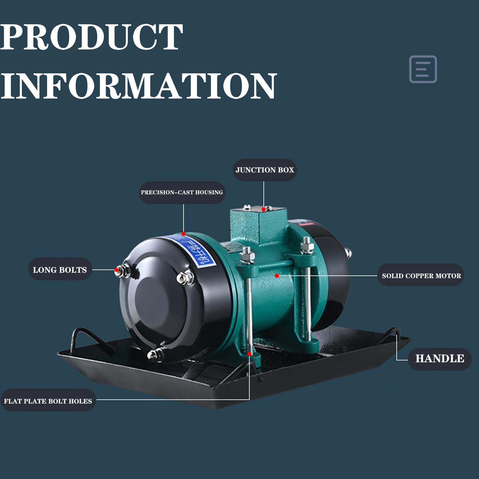 250w / 370w / 550w Vibrationsmotor, 380v Elektrischer Vibrationsmotor, Vielseitig RüTtelmotor Aus Aluminiumlegierung Mit Einstellbarer Geschwindigkeit RüTtelmotor FüR Bergbau Kohle,Grün,550w
