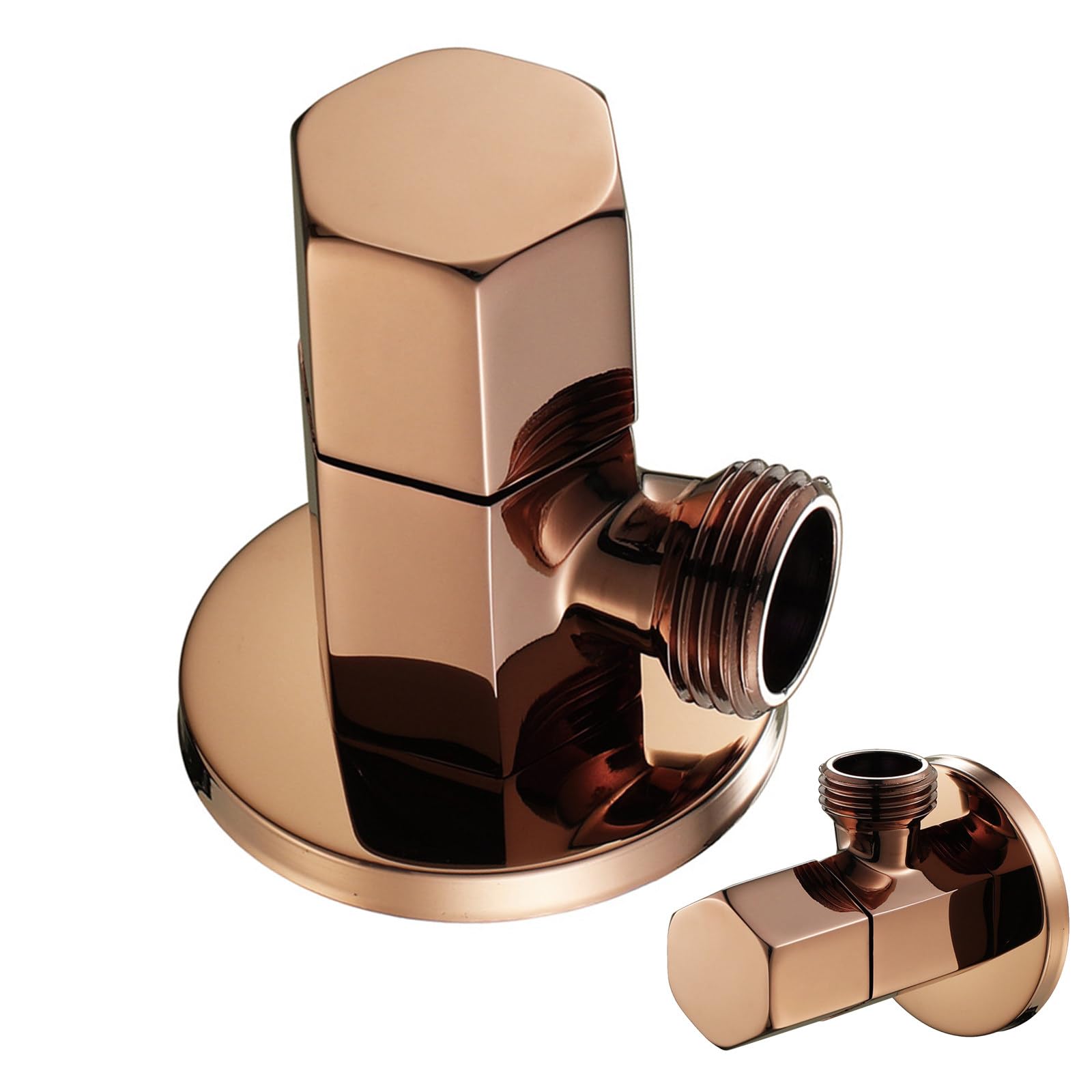 Billg Llave de Escuadra, 2 Piezas Válvula Regulación de Parada de Esquina en Ángulo para Cocina Casera, Grifo de Agua Racor Lavabo Baño Cocina, Ideal para Baños de Casa, Naves o Bares, 1/2" - 3/8"
