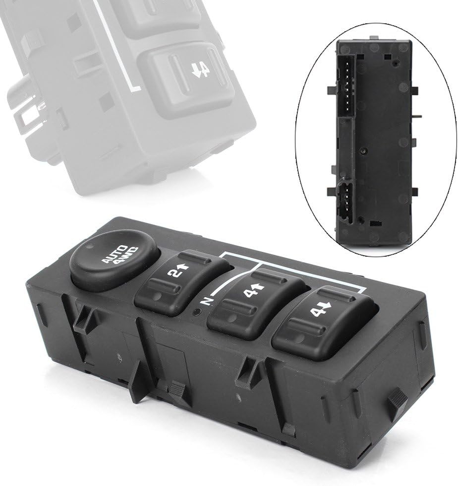 Car Drive Transfer Switch Transfer Case Selector Dash Switch Wheel Drive Switch Transfer Case Button 4Wd Switch Case 4X4 Balck 1 Pc for Suburban for Tahoe