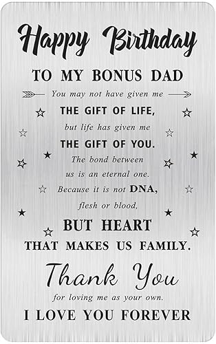 Miniatura 1 de Alotozo Tarjeta de cumpleaños de padrastro, regalos de feliz cumpleaños para mi papá extra, tarjeta de tarjeta grabada para cumpleaños de padrastro