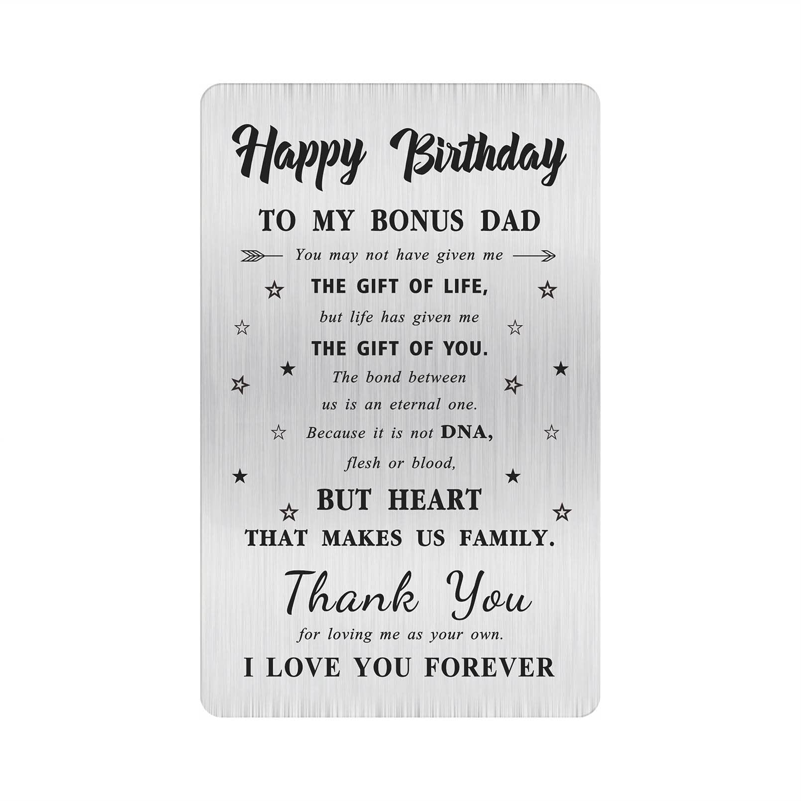 ALOTOZO 새아빠 생일 카드 보너스 아빠를 위한 생일 축하 선물 새아빠 생일 새겨진 ??지갑 카드 삽입-Freehip.co.kr