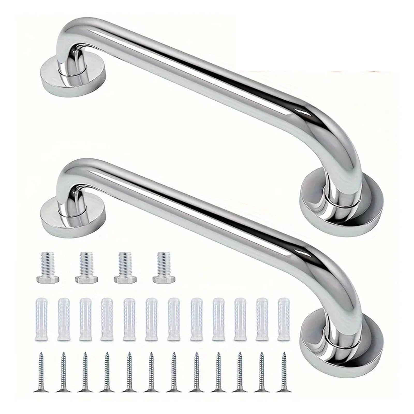 Cidegoo One Color 3Pcs Bathroom Handrail, Safe And Accessible, Disabled And Elderly, Non Slip Toilet Handrail, Stainless Steel, Sturdy
