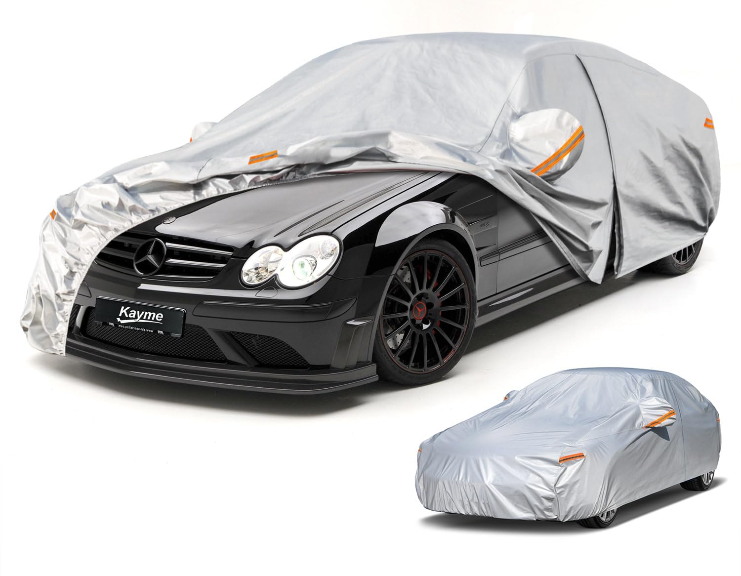Kayme 6 Layers Car Cover Custom Fit for Mercedes Benz CLK 200 280 320 350 430 500 (1997-2025) Waterproof All Weather for Automobiles, Outdoor Full