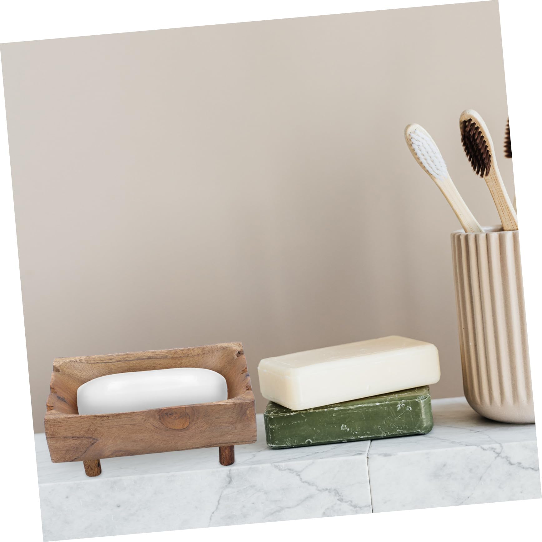 LIFKOME Jabonera de Baño de Madera Color Café Diseño Sencillo, Mantiene el Jabón Limpio y Retrasando Su Uso, Adecuado para Cocina y Obsequio de Inauguración