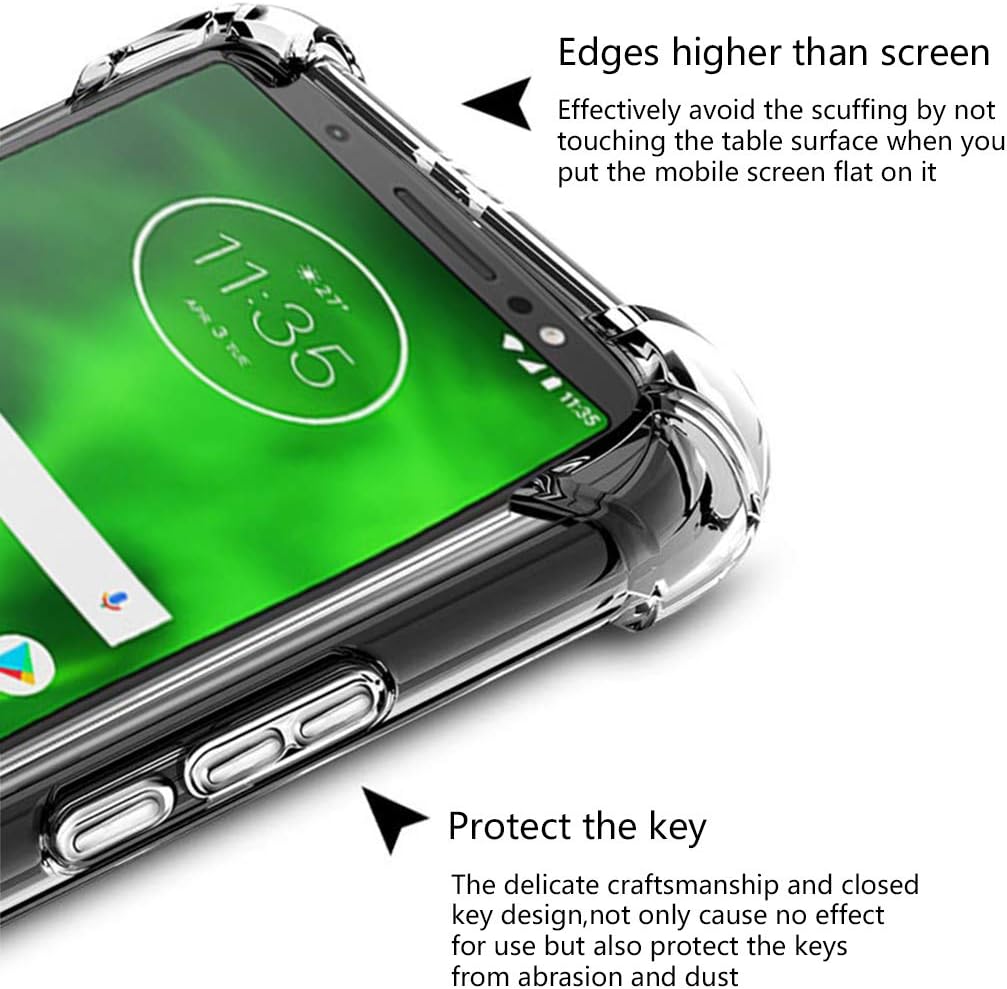 Osophter for T-Mobile Revvlry Case,Moto G7 Play Case Flower Floral Shock-Absorption Flexible TPU Rubber Soft Cover for Motorola G7 Play (Clear Flower)