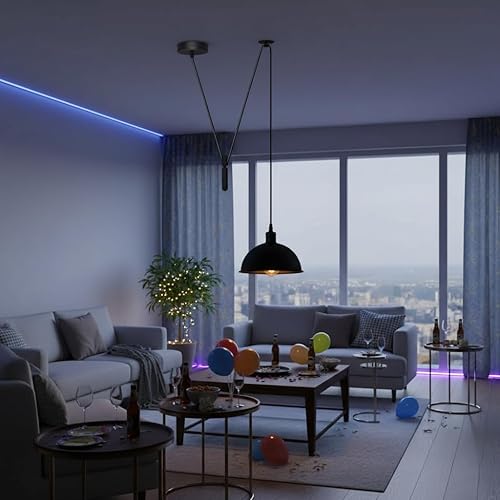 Miniatura 9 de Lámpara colgante de polea de cúpula negra de 6.6 ft, retro, industrial, ajustable, E26, lámpara colgante de techo para cocina, isla, comedor, sala