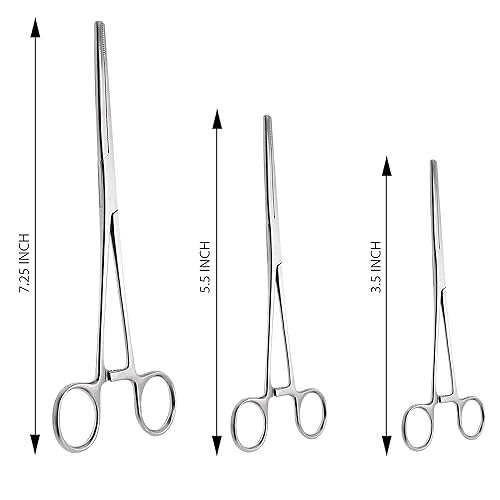 Miniatura 5 de DEXSUR Ultimate Hemostat Set, 6 piezas, ideal para herramientas de pasatiempo, electrónica, pesca y taxidermia, 7.5 pulgadas, 5.5 pulgadas y 3.5