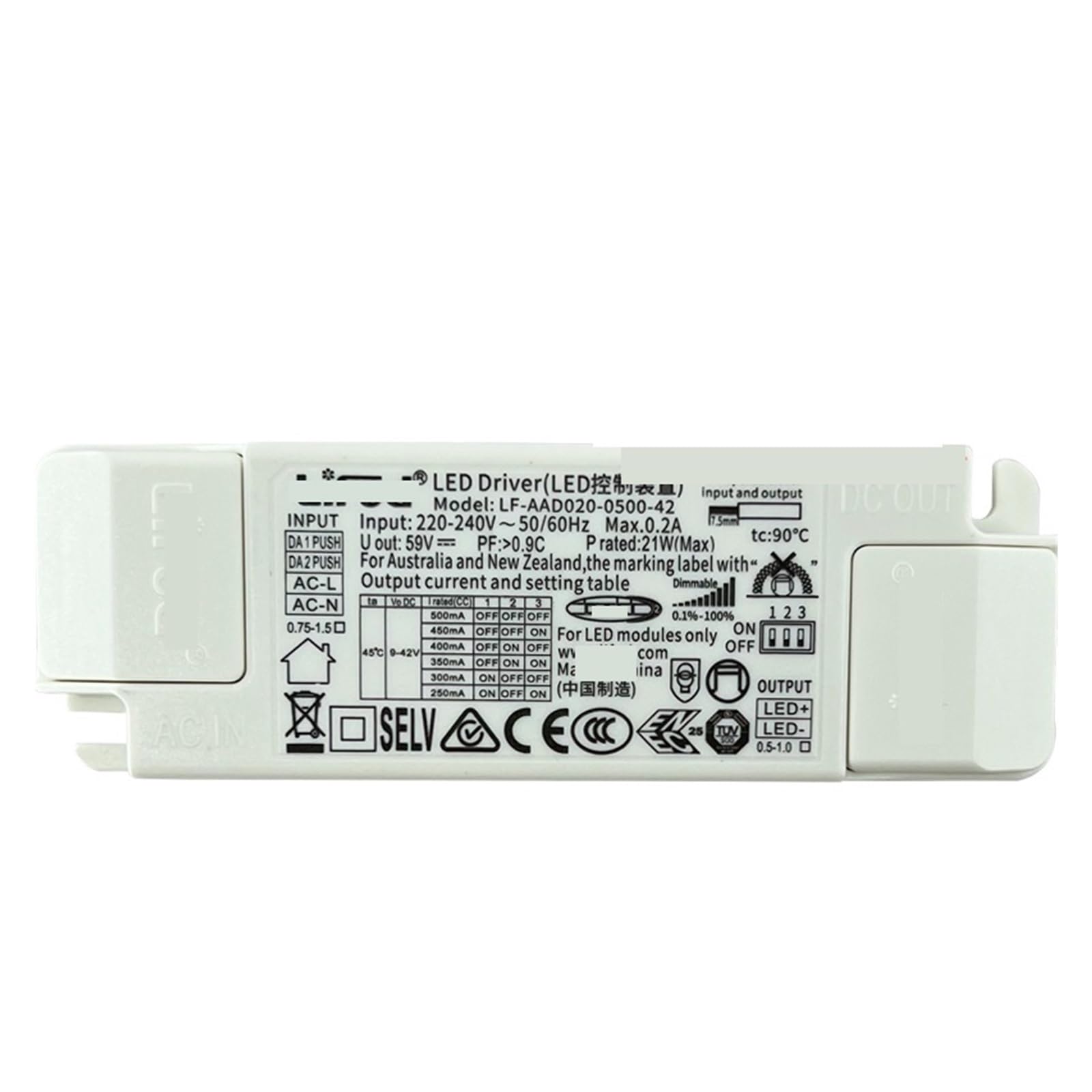 PWANUIGTE Intelligent System dimming Drive Monochrome LED Light Ballast Power Supply 12W 20W 40 12W-400MA 150-400MA 20W-500MA 250-500MA(20W-500MA 250-500MA)