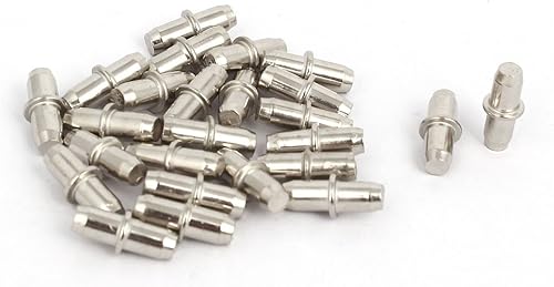 IIVVERR Gabinete Armario Estante Soporte Pasadores Clavijas Tono Plata 0.197 inx0.630 in 25pcs (Gabinete Armario Estante Soporte Pasadores Clavijas