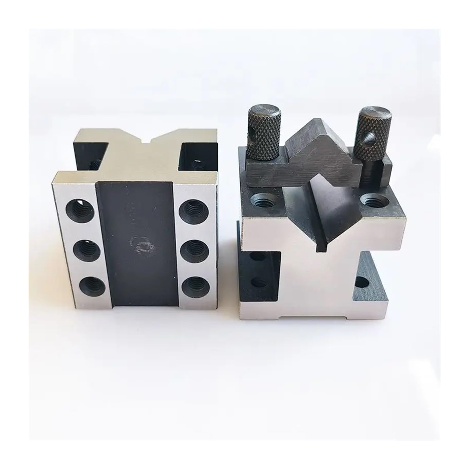 Produkty Kalibracyjne Para uziemień bloku V z zestawem zacisków Precyzyjnie dopasowana para Precyzyjny miernik 90° dla mechanika Wielozadaniowy pomiarowy(35x35x30 2pcs)