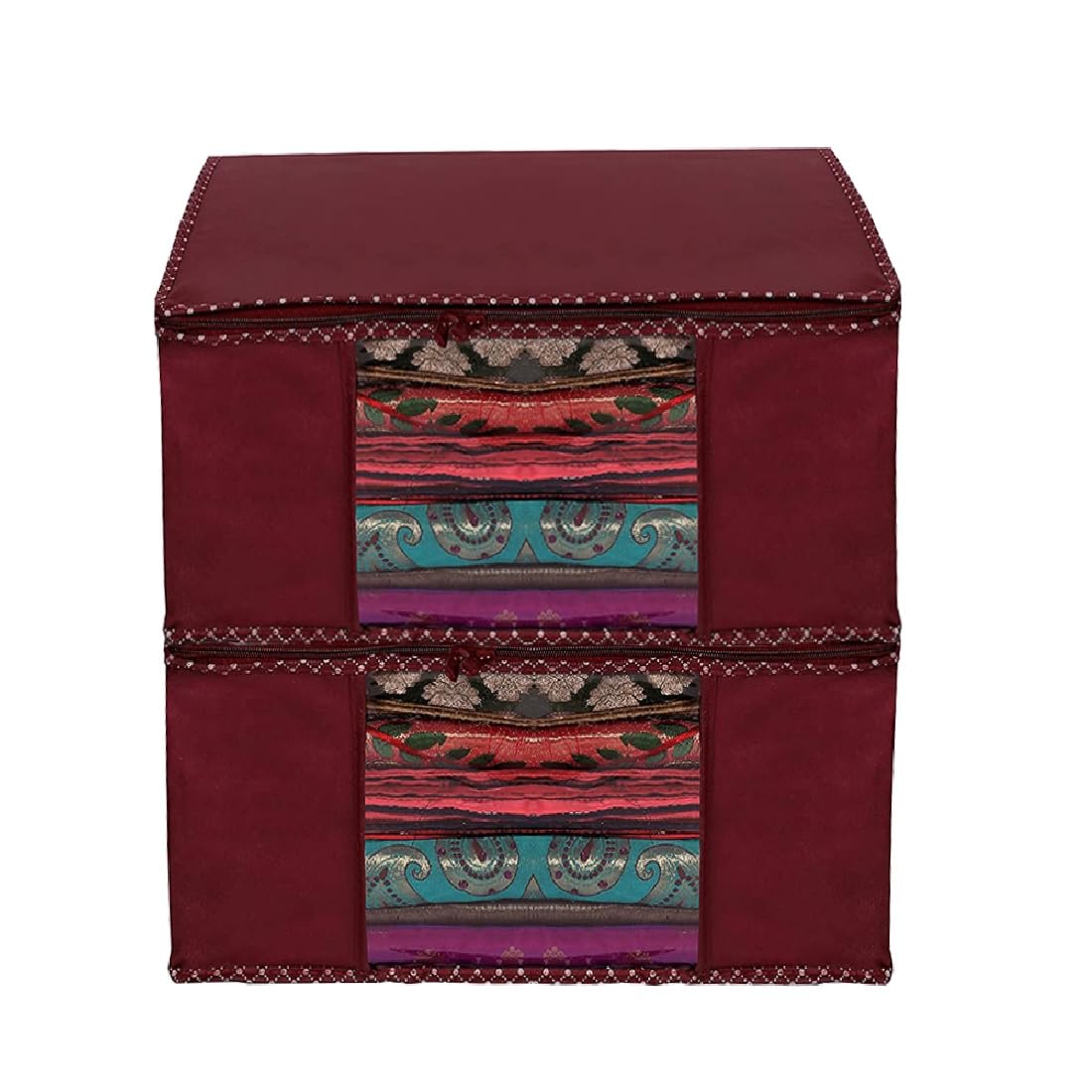 Garment Cover Non-Woven 90 GSM with Transparent Window & Double Metal Zipper – Pack of 2 | Dustproof Clothes Storage Bag for Sarees, Suits, Jackets, Shirts SBXLRL152493517524148524019-image-22