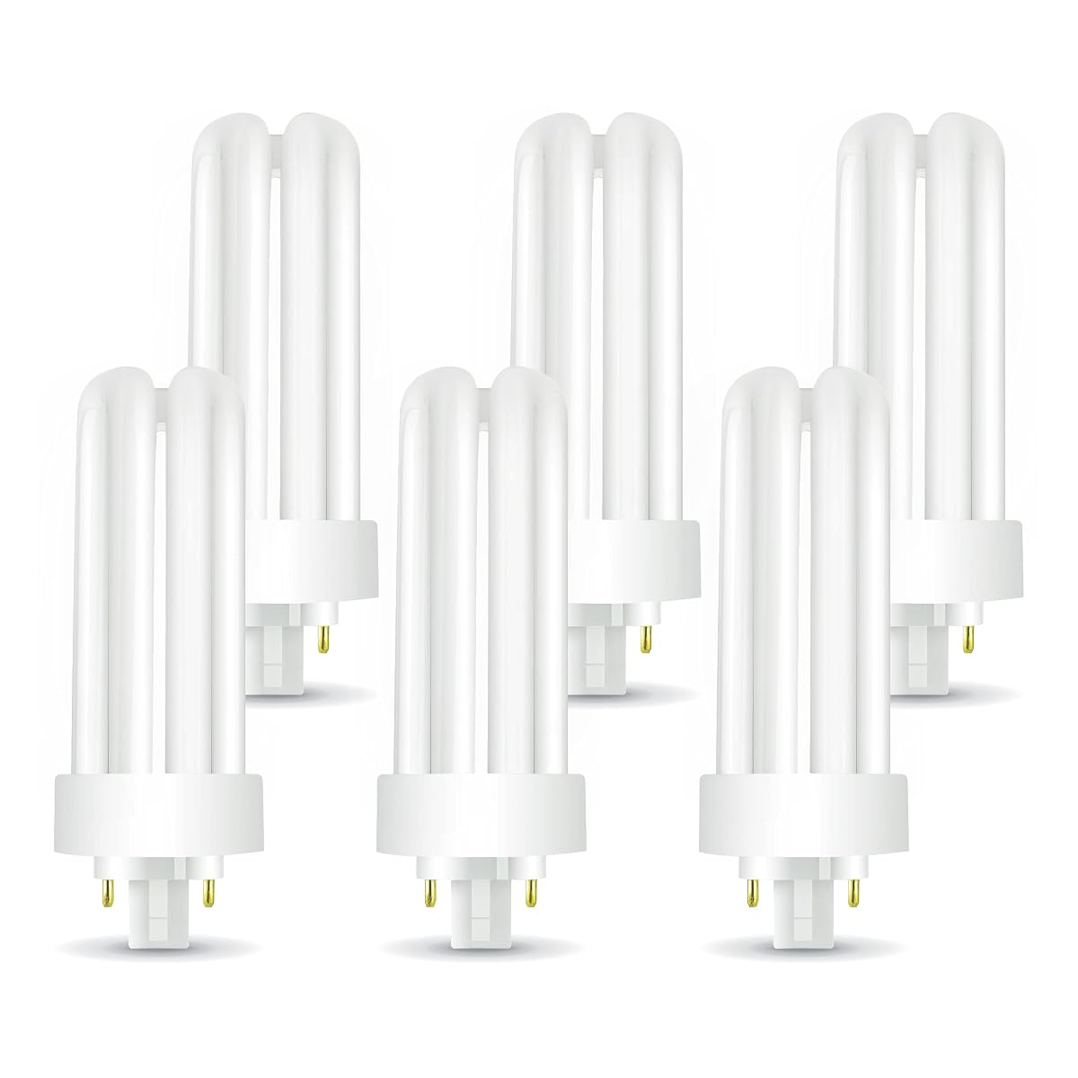 Circle (6 Pack PLT-26W 827, 4 Pin GX24q-3, 26 Watt Triple Tube, Compact