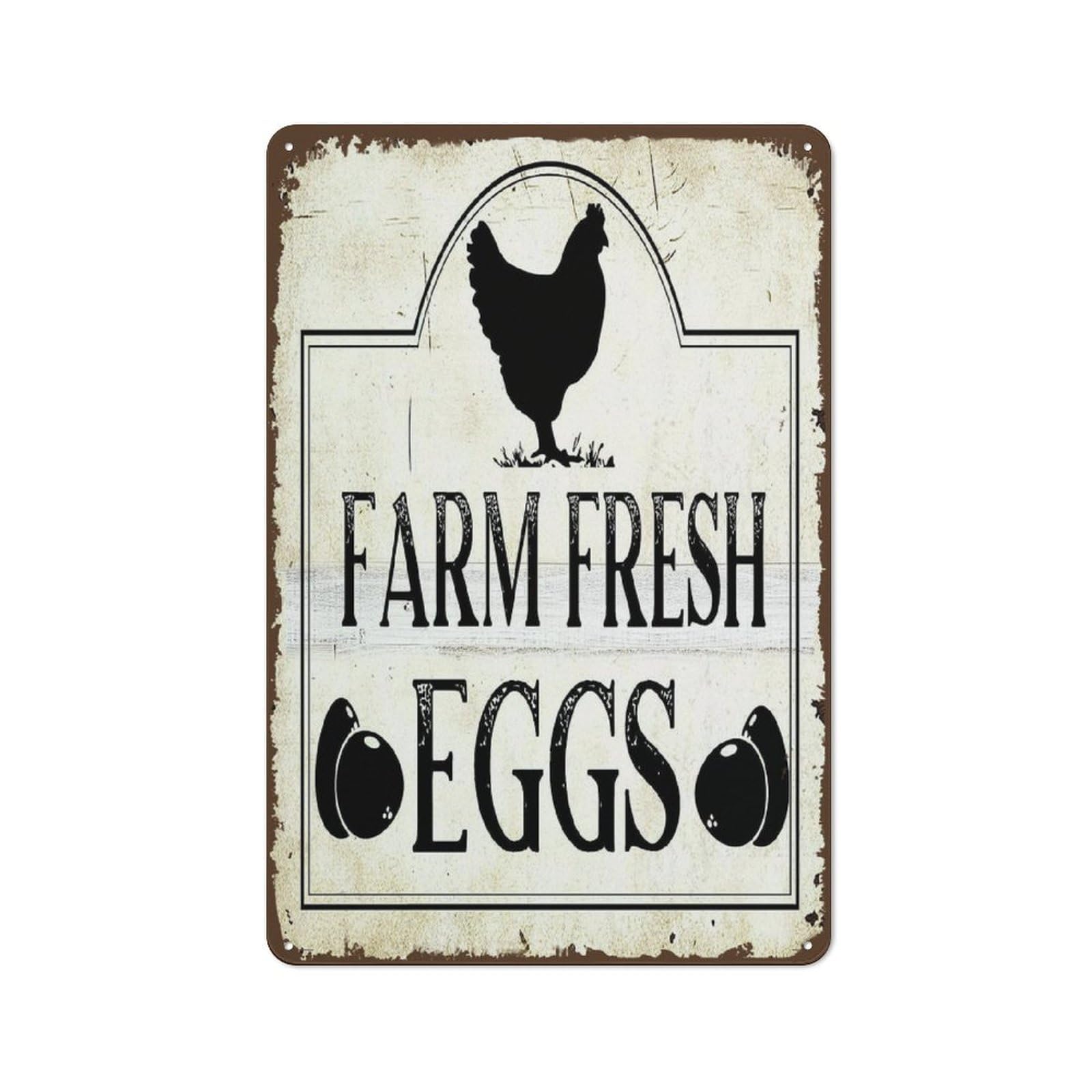 peiyeety Funny Chicken Coop Sign,Farm Fresh Egg Metal Tin Sign-Horizontal Outdoor Chicken Coop Sign-Farm Fresh Egg Metal Sign-Vintage Chicken Sign Chicken Coop Accessories Metal Chicken Signs 8"x12"